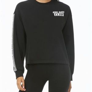 Forever 21 Sweathirt Size Small Rebel Babes Club Black with White